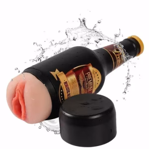Portable Beer Bottle Male Massager – Soft Silicone Pocket Cup with Realistic Inner Texture
