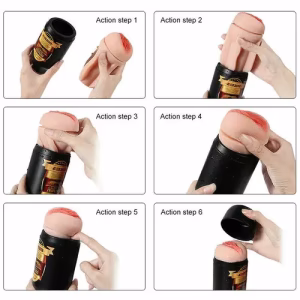 Portable Beer Bottle Male Massager – Soft Silicone Pocket Cup with Realistic Inner Texture - Image 4